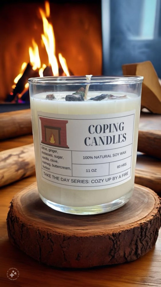 Take The Day: Cozy Up By The Fire Coping Candle